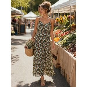 J.Crew Mercantile Floral Midi Slip Dress 12 Garden Girl Cottagecore Fairy Bliss